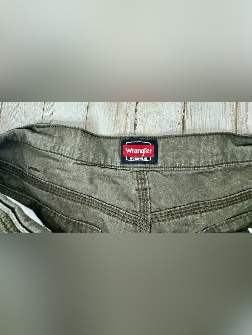 Wrangler Workwear Shorts Mens 40 Green Utility Canvas Hike Workwear - Picture 4 of 10